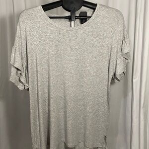 Aerie Light Gray Ruffle Sleeve Top